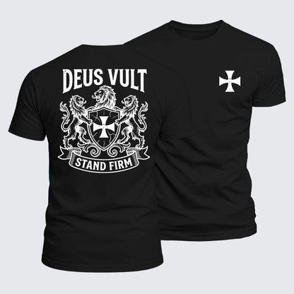 Luxe Mercerized Cotton Tee - Deus Vult  Stand Firm