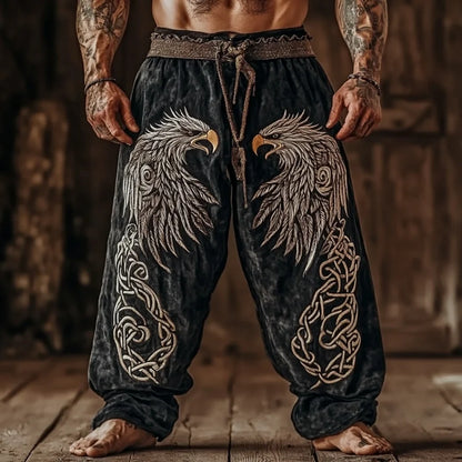 Men's Vintage Viking Celtic Eagle Art Pants