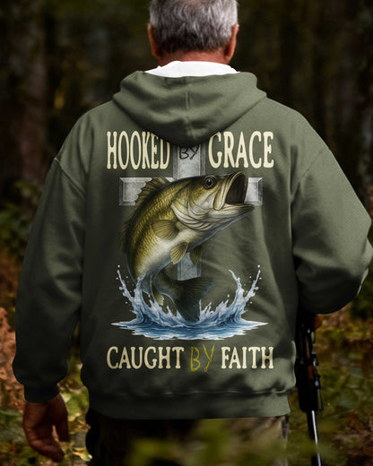 Hooked By Grace Caught By Faith All Over Print T-Shirt