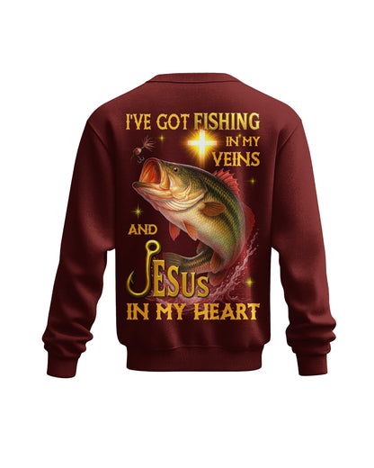 I've Got Fishing In My Veins And Jesus In My Heart All Over Print T-Shirt