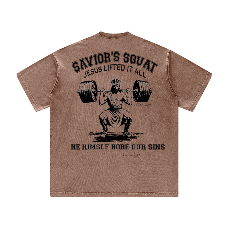 Savior's Squat Jesus Lifted It All Unisex Tee