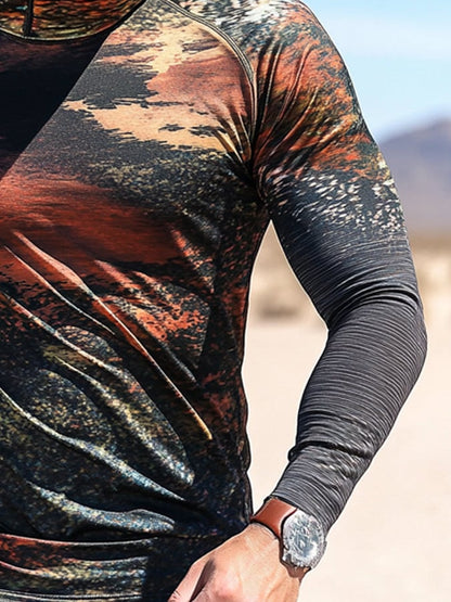 Men's Outdoor Sun Protection Breathable Cool Hooded Sun Protection Long-Sleeved Top