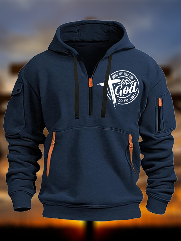 Doing My Best And Letting God Do The Rest Jesus God Christian Zipper Hoodies