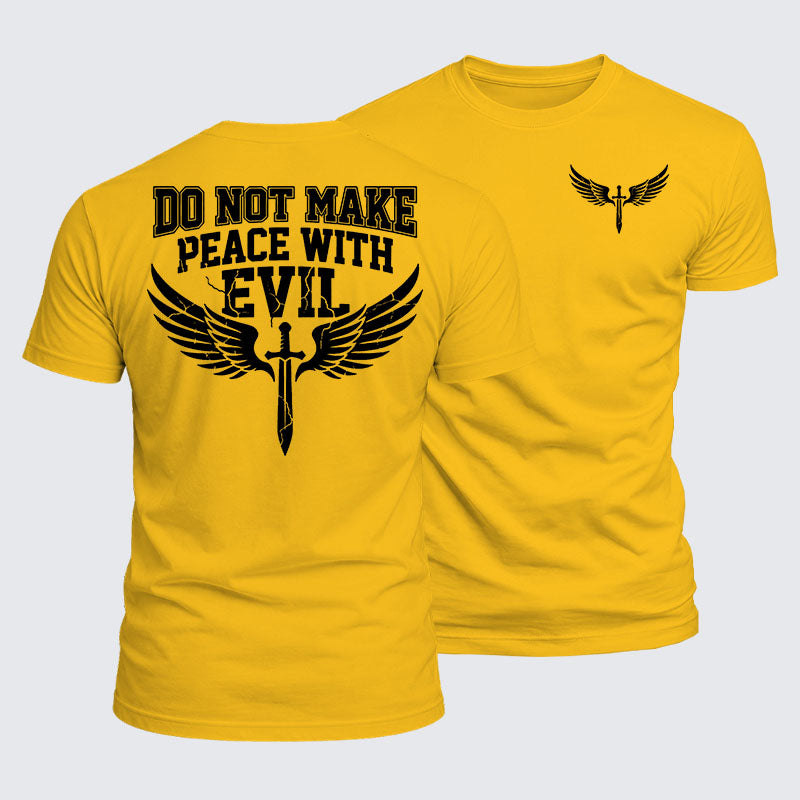 Luxe Mercerized Cotton Tee -  Make No Peace with Evil Knight Templar Jerusalem Cross