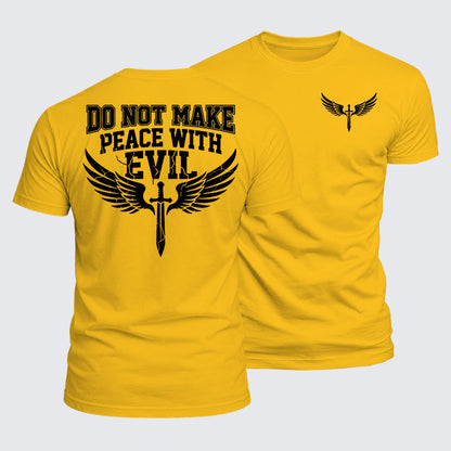 Luxe Mercerized Cotton Tee -  Make No Peace with Evil Knight Templar Jerusalem Cross