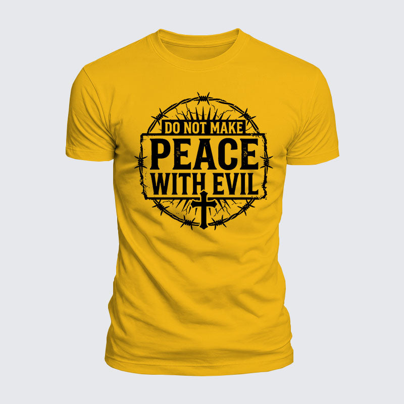 Luxe Mercerized Cotton Tee - Make No Peace with Evil Knight Templar Jerusalem Cross