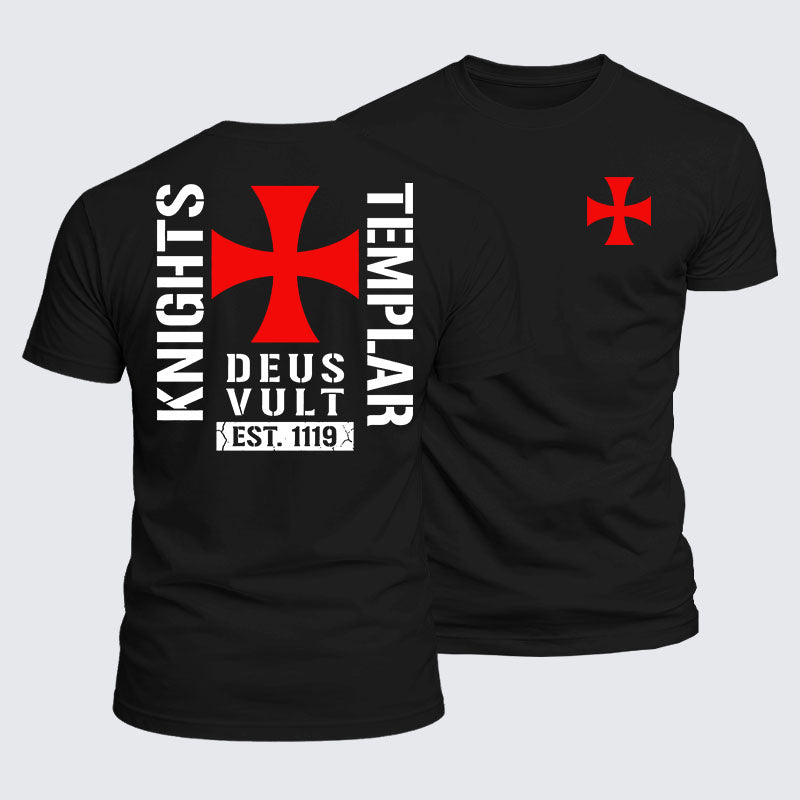 Luxe Mercerized Cotton Tee - Knights Templar Deus Vult