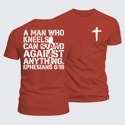 Luxe Mercerized Cotton Tee - A Man Who Kneels Can Stand Against Anything