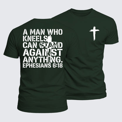 Luxe Mercerized Cotton Tee - A Man Who Kneels Can Stand Against Anything