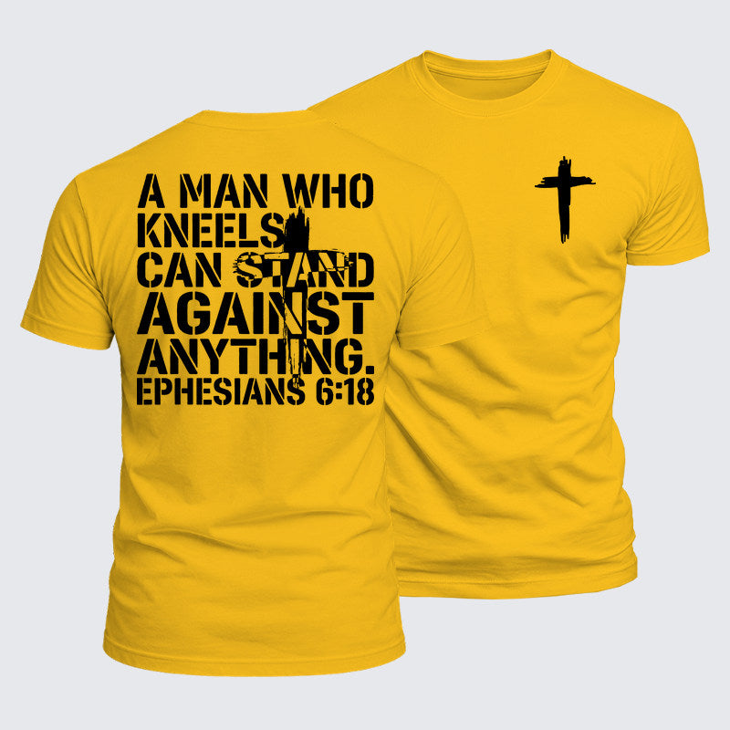 Luxe Mercerized Cotton Tee - A Man Who Kneels Can Stand Against Anything