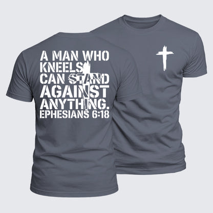Luxe Mercerized Cotton Tee - A Man Who Kneels Can Stand Against Anything