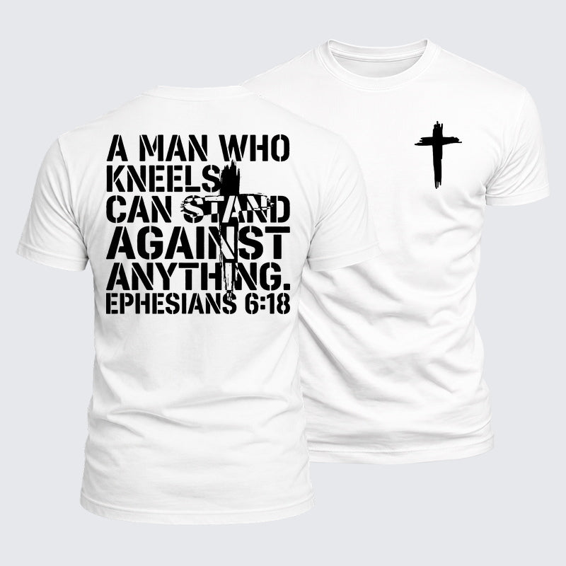 Luxe Mercerized Cotton Tee - A Man Who Kneels Can Stand Against Anything