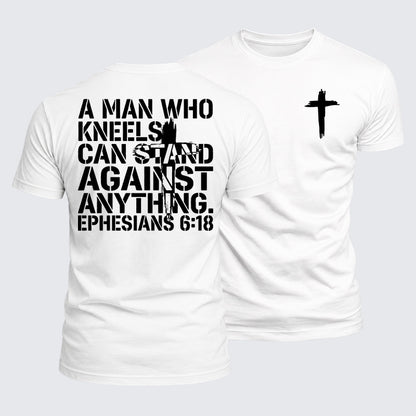 Luxe Mercerized Cotton Tee - A Man Who Kneels Can Stand Against Anything