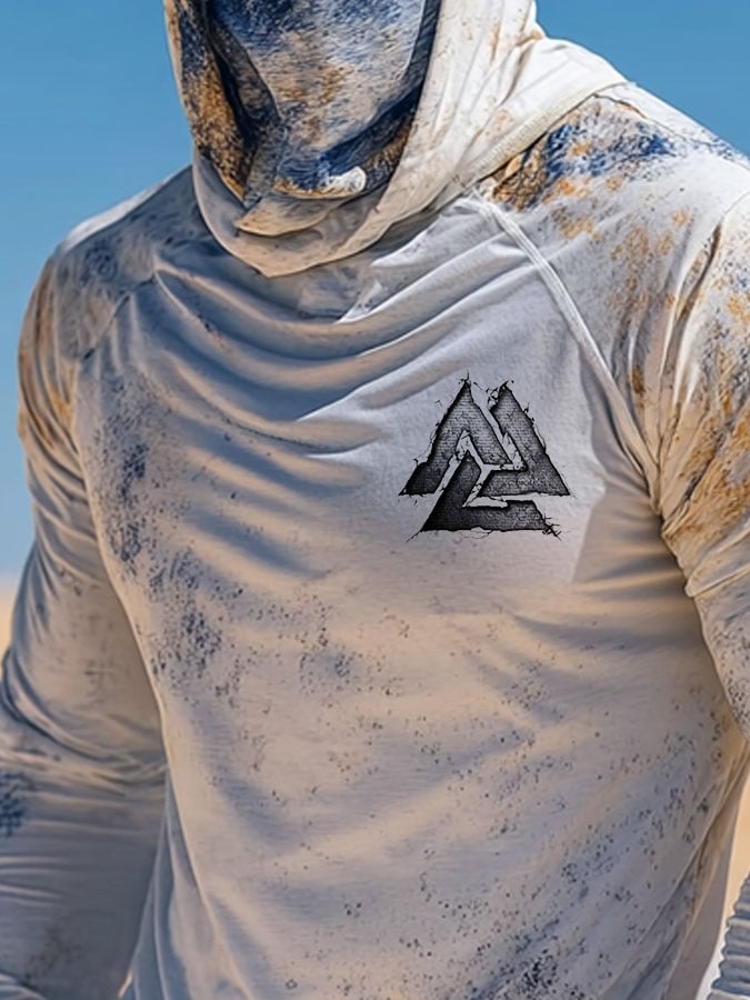 Men's Outdoor Sun Protection Breathable Cool Hooded Sun Protection Long Sleeve Top