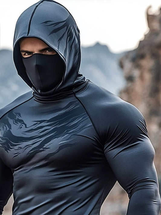 Men's Outdoor Sun Protection Breathable Cool Hooded Sun Protection Long Sleeve Top