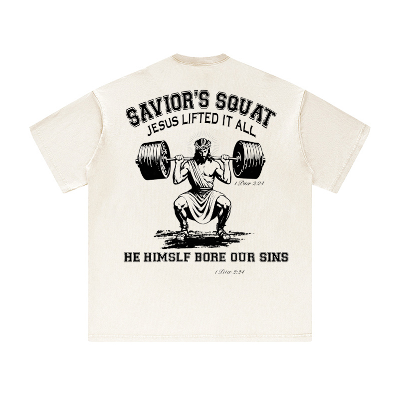 Savior's Squat Jesus Lifted It All Unisex Tee