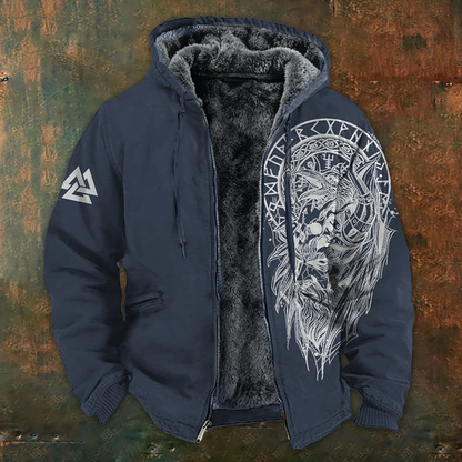 Nordic Style Viking Fleece Inner Lined Winter Hoodie