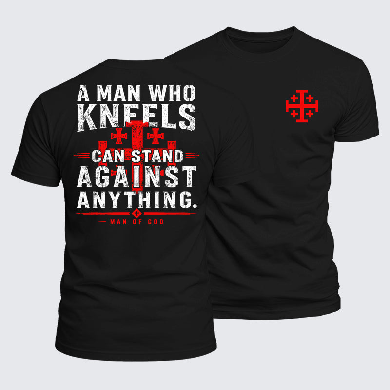 Luxe Mercerized Cotton Tee - A Man Who Kneels Can Stand Against Anything