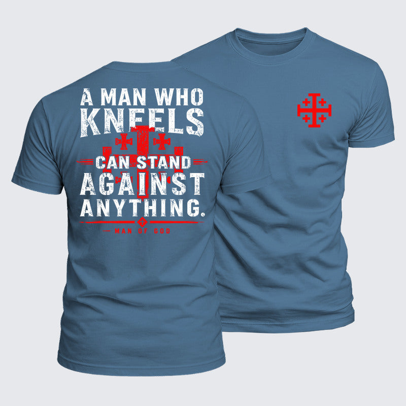 Luxe Mercerized Cotton Tee - A Man Who Kneels Can Stand Against Anything