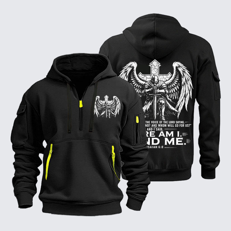 Zipper Hoodies - Here I Am Send Me Isaiah 6:8 Knight Templar Crusader