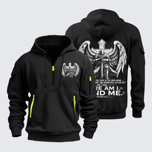 Zipper Hoodies - Here I Am Send Me Isaiah 6:8 Knight Templar Crusader