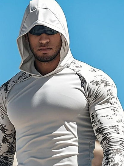 Men's Outdoor Sun Protection Cool Hooded Sun Protection Long Sleeve Top (Without mask)
