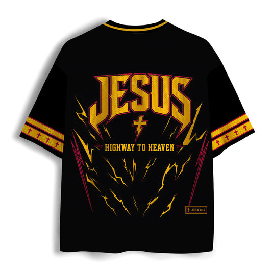 Jesus Highway To Heaven  Christian Mesh Jersey