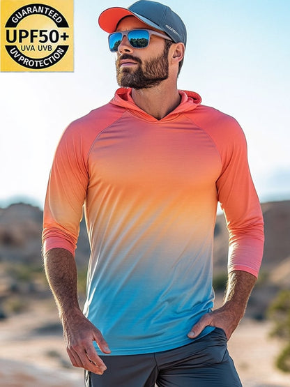 Men's Outdoor Sun Protection Cool Hooded Sun Protection Long Sleeve Top