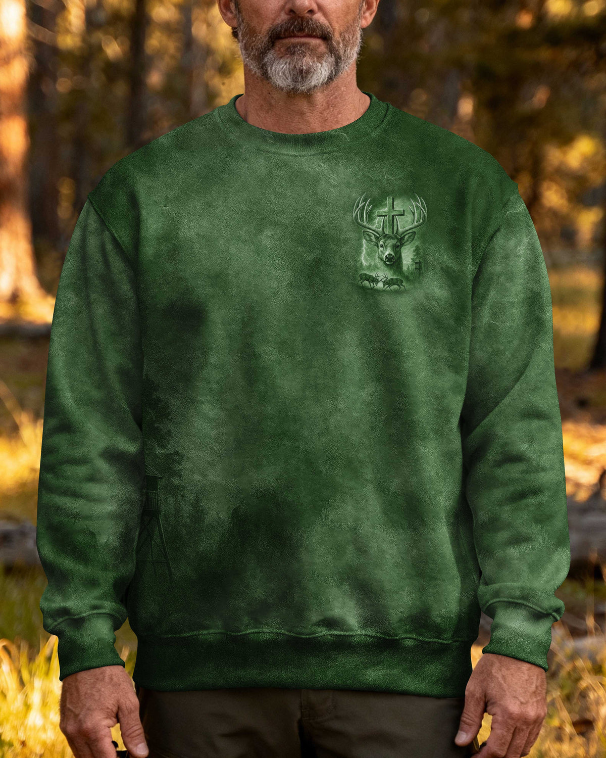I've Got Hunting In My Veins And Jesus In My Heart Green T-Shirt