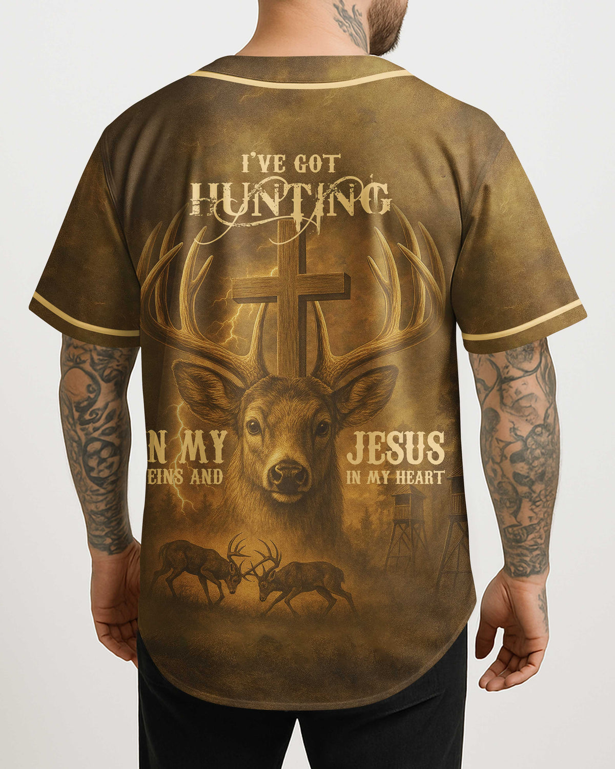 I've Got Hunting In My Veins And Jesus In My Heart All Over Print T-Shirt