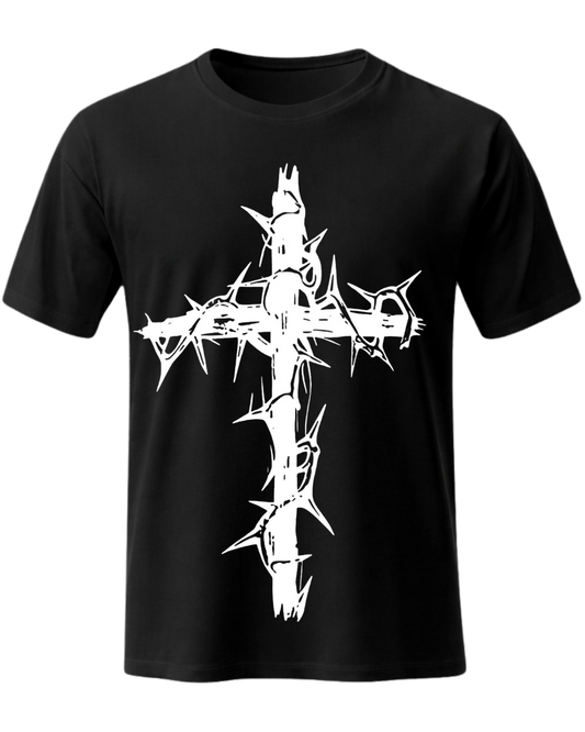 Cross Print Drop Shoulder Tee – Christian Streetwear Pullover