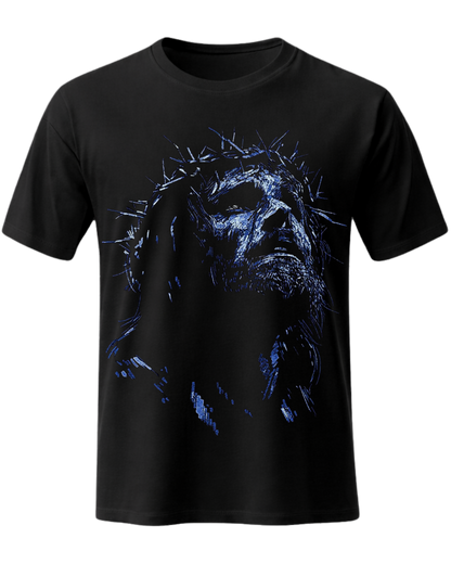 Jesus Christ Crown of Thorns Christian Faith Graphic T-Shirt