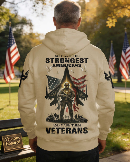 God Took The Strongest Americans All Over Print Hoodie