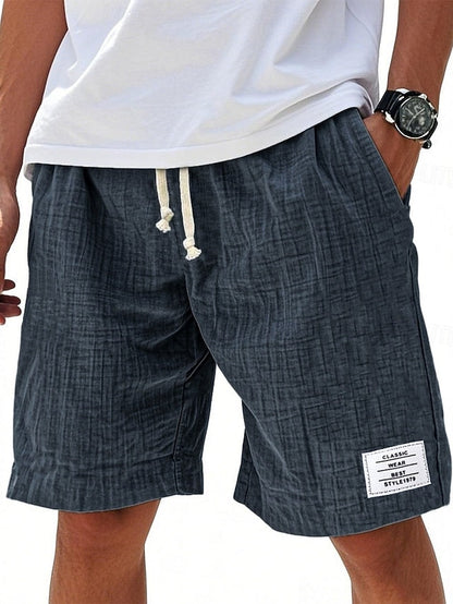 Men’s Casual Cotton Linen Shorts – Lightweight Drawstring Summer Shorts