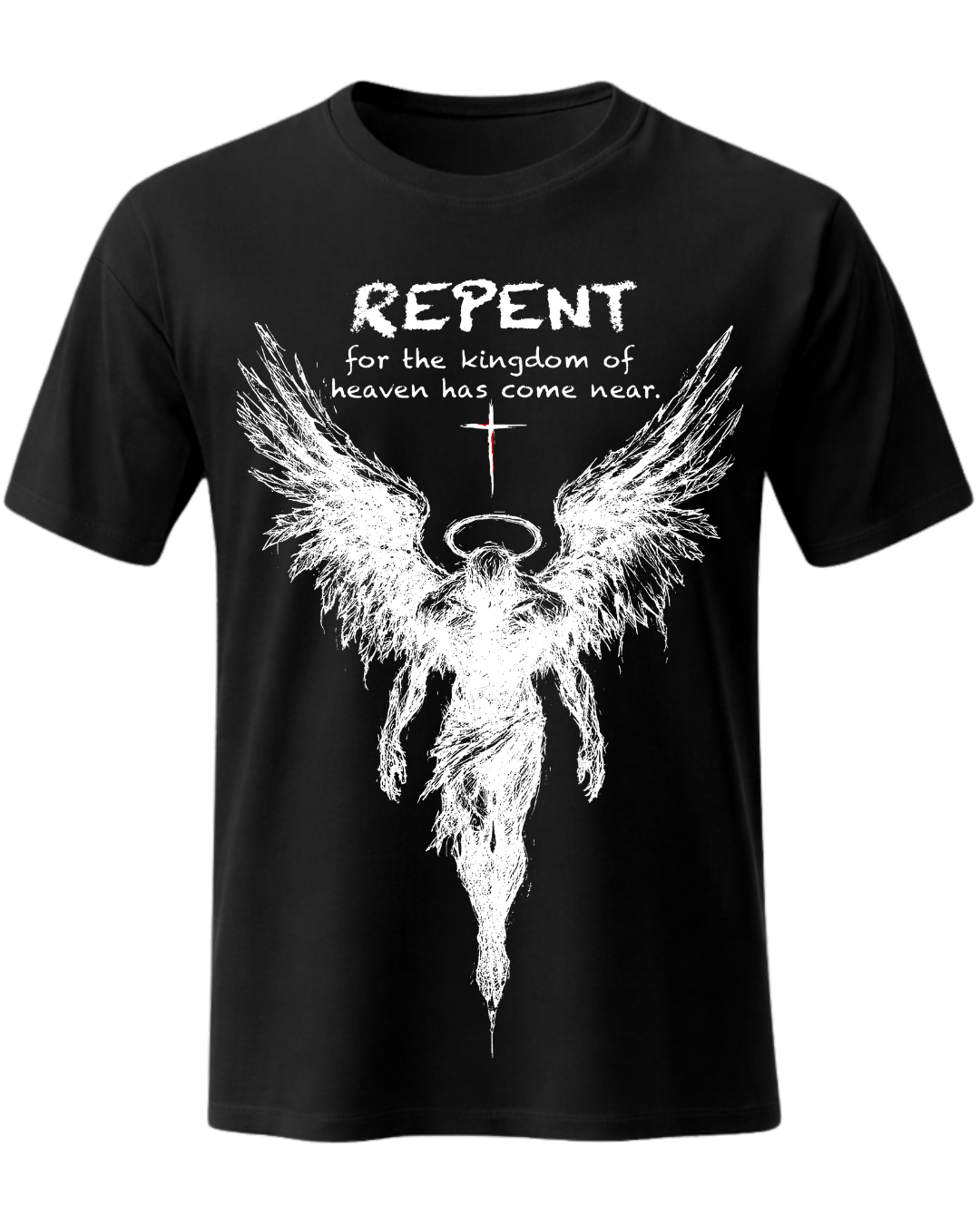 Repent Faith Angel Wings Graphic Tee