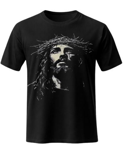 Jesus Christ Crown of Thorns Christian Graphic T-Shirt