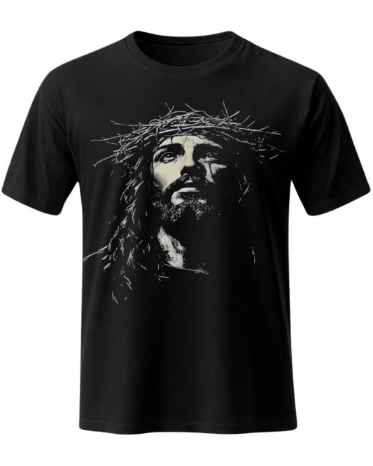 Jesus Christ Crown of Thorns Christian Graphic T-Shirt