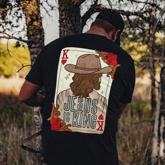 Jesus Is King Printed Men's T-shirt