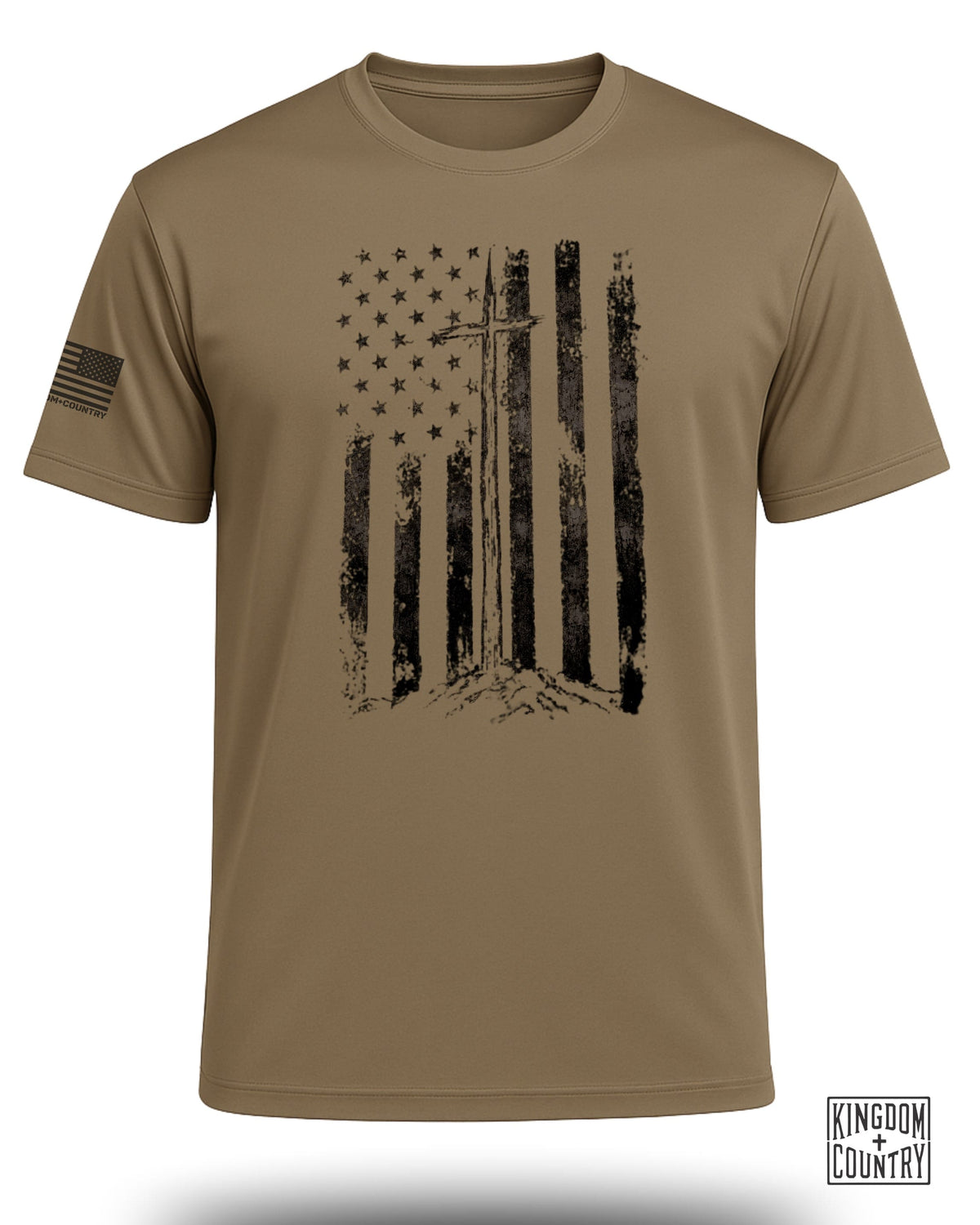 Distressed Vintage USA Flag Performance Shirt