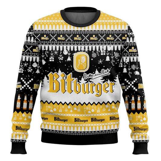 Unisex Vintage German Drinking Print Crew Neck Ugly Christmas Sweatshirt