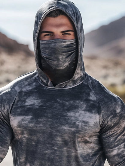Men's Outdoor Sun Protection Breathable Cool Hooded Sun Protection Long Sleeve Top