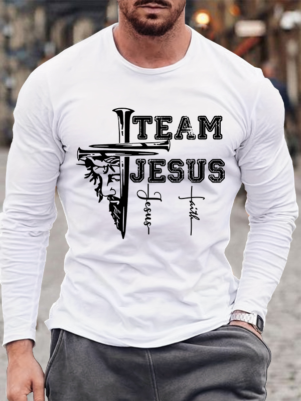 Team Jesus Christian Cotton Long Sleeve T-Shirt