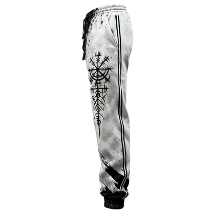 Nordic Viking Retro Totem Ink-Splash Gradient Print Pants