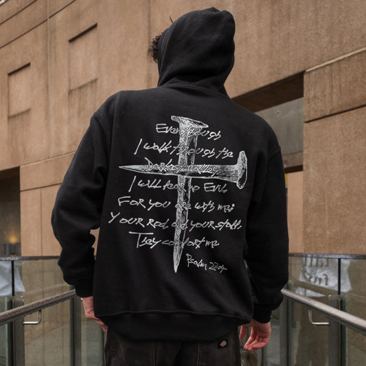 Even Though I Walk Though The Darkest ValleyI Will Fear No Evil Printed Men's Hoodie