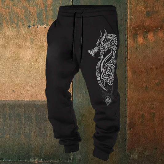 Viking Dragon Totem Retro Unisex Printed Trousers