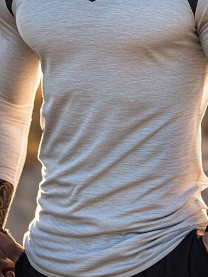 Men's Outdoor Sun Protection Breathable Cool Hooded Sun Protection Long Sleeve Top