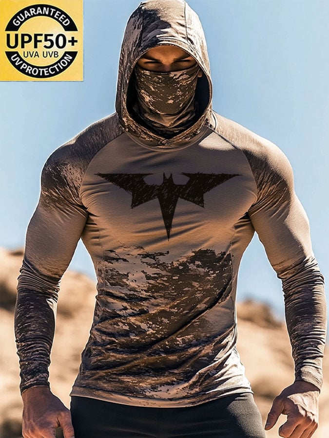 Men's Outdoor Sun Protection Breathable Cool Hooded Sun Protection Long Sleeve Top