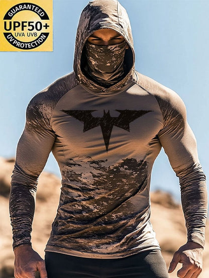 Men's Outdoor Sun Protection Breathable Cool Hooded Sun Protection Long Sleeve Top