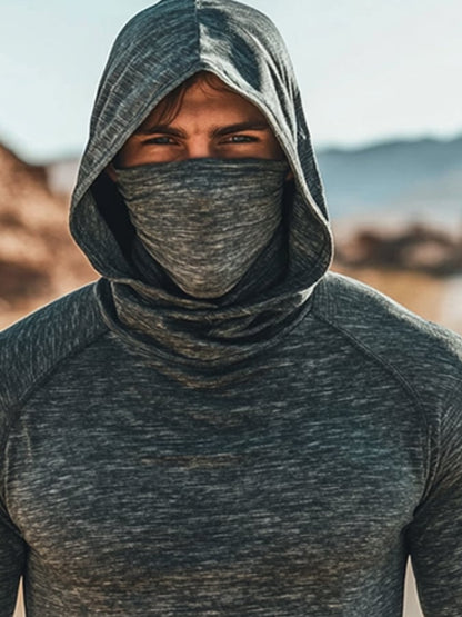 Men's Outdoor Sun Protection Breathable Cool Hooded Sun Protection Long Sleeve Top