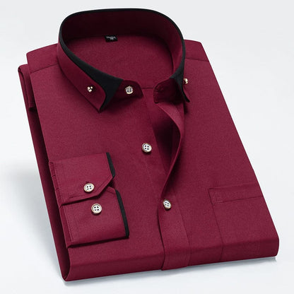 Men’s Contrast Collar Dress Shirt – Slim Fit